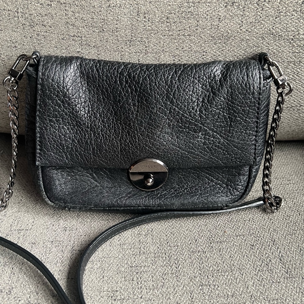 Milly Black Leather Crossbody Bag